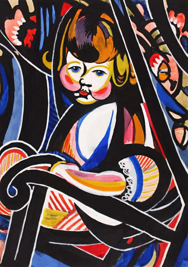 Picasso Style Child Portrait Wallpaper