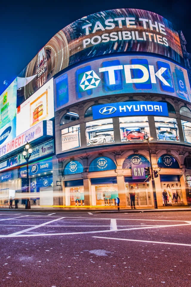Piccadilly Circus Low Angle Portrait Wallpaper