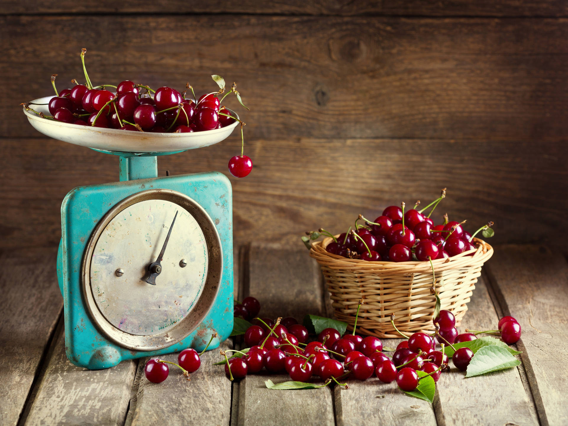 Picked And Weighed Cherries Wallpaper