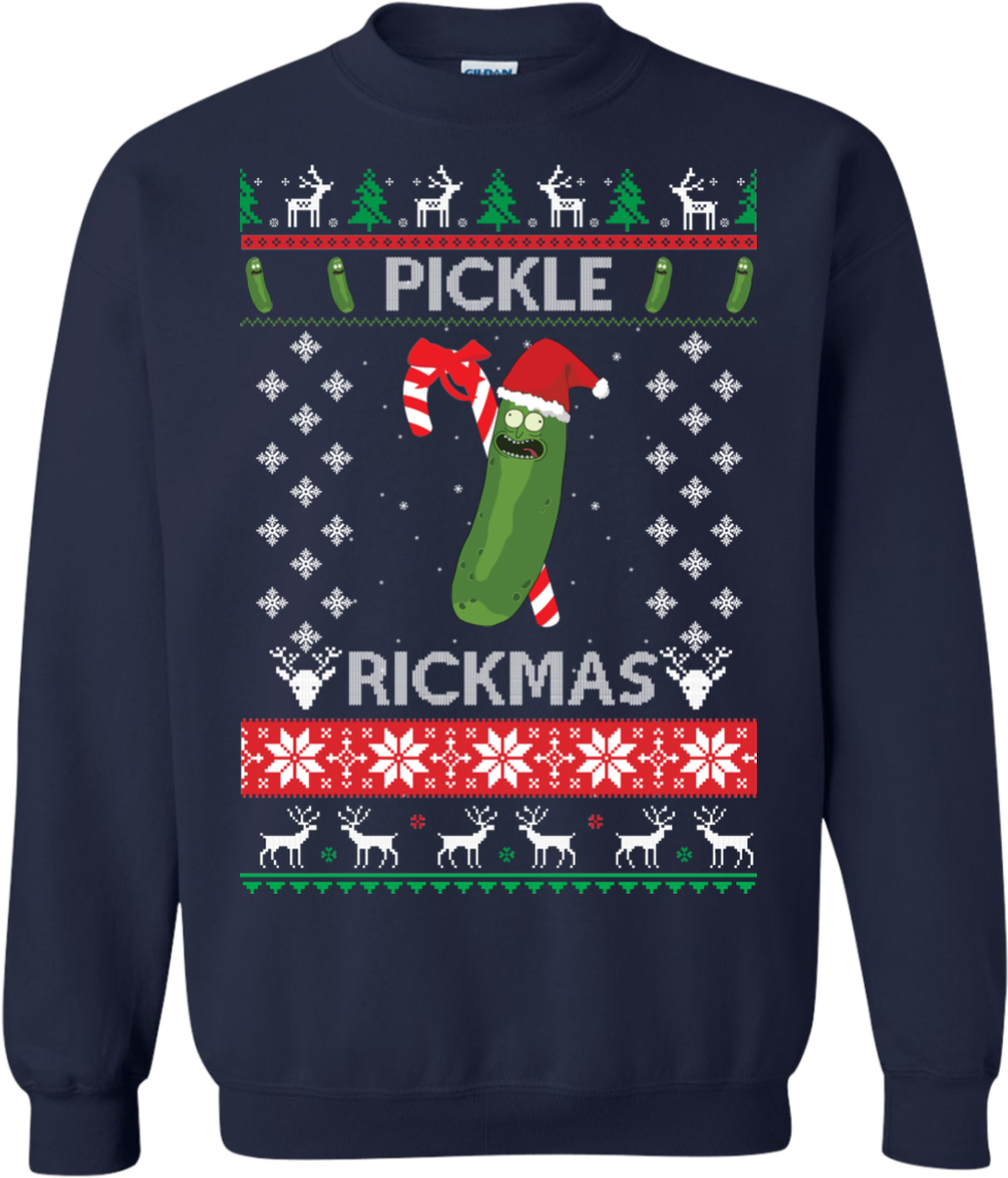 Pickle Rick Christmas Sweater PNG