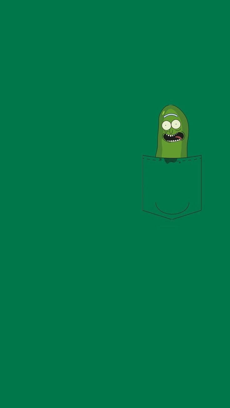 Pickle Rick In A Pocket Background