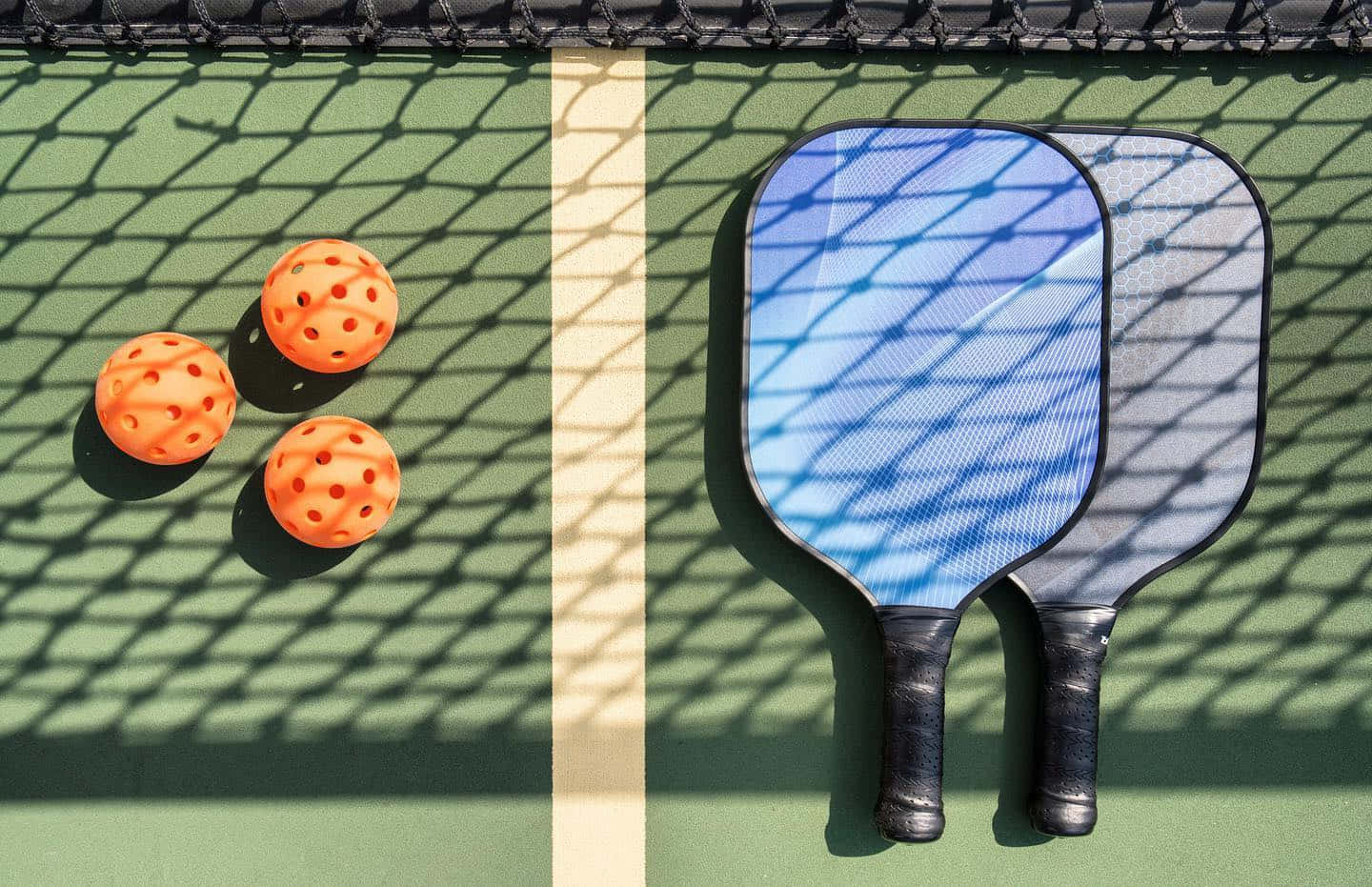 Premium Photo  Colorful perforated pickleball many balls abstract  background generative ai