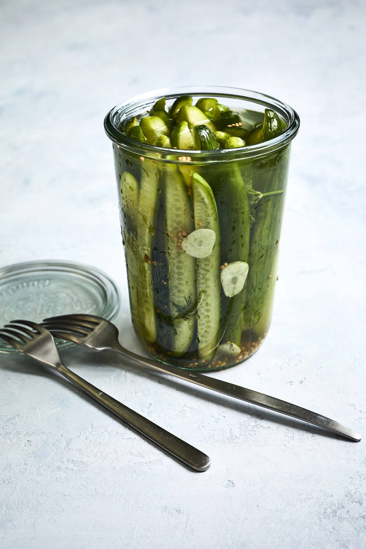 Pickles In A Glass Cup
