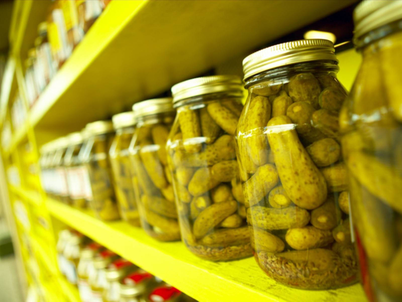 Pickles In Rows Of Jar