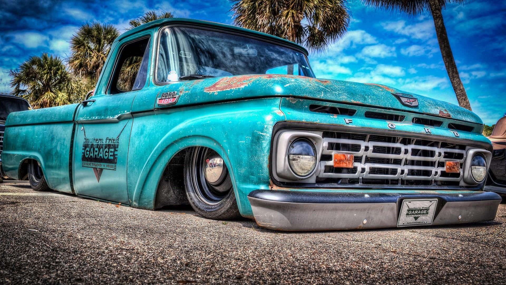 Pickup Truck Aqua Blue Ford F-150 Wallpaper