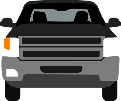 Pickup Truck Front View Vector Illustration PNG