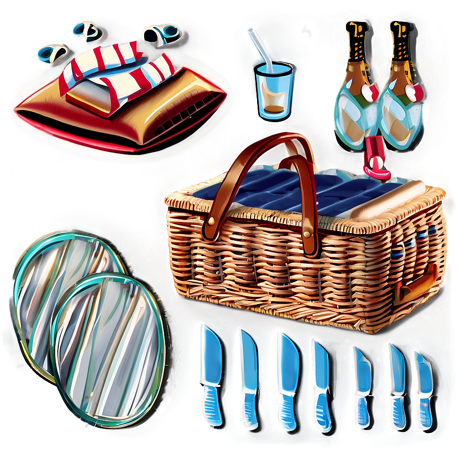 Picnic Basket For Four Png 06122024 PNG