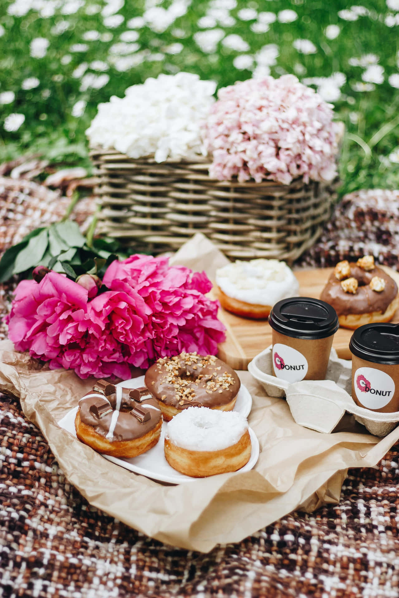 Picnic Donuts And Coffees Picture
