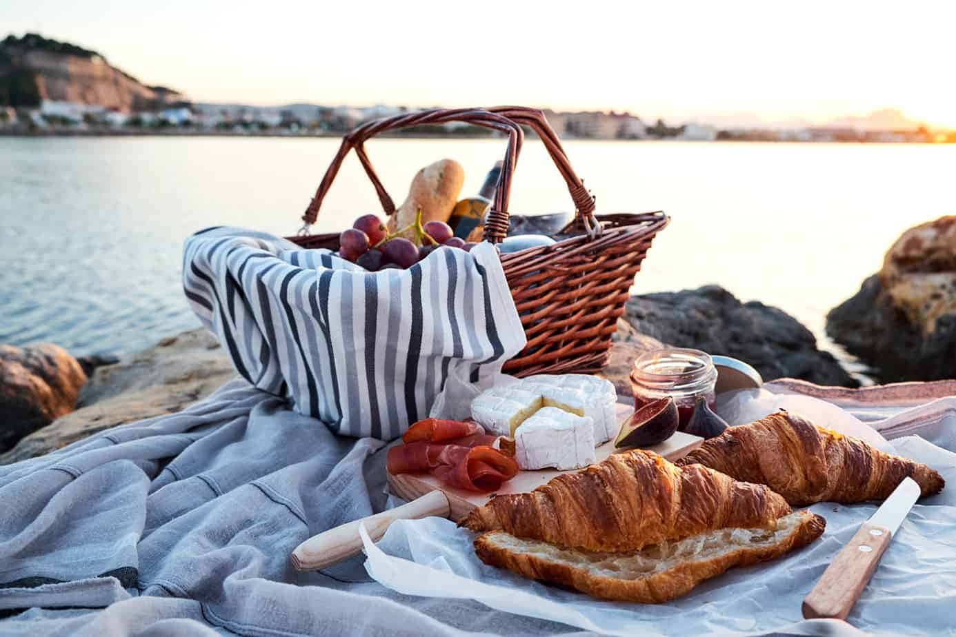 Picnic Set Up With Ocean View Picture