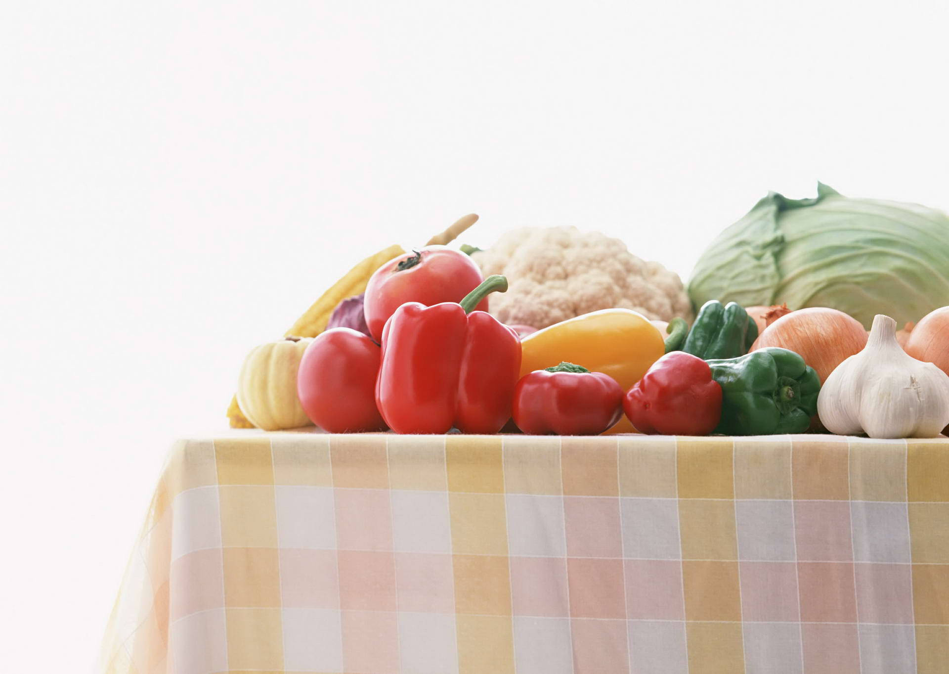 Picnickbord af grøntsager Wallpaper