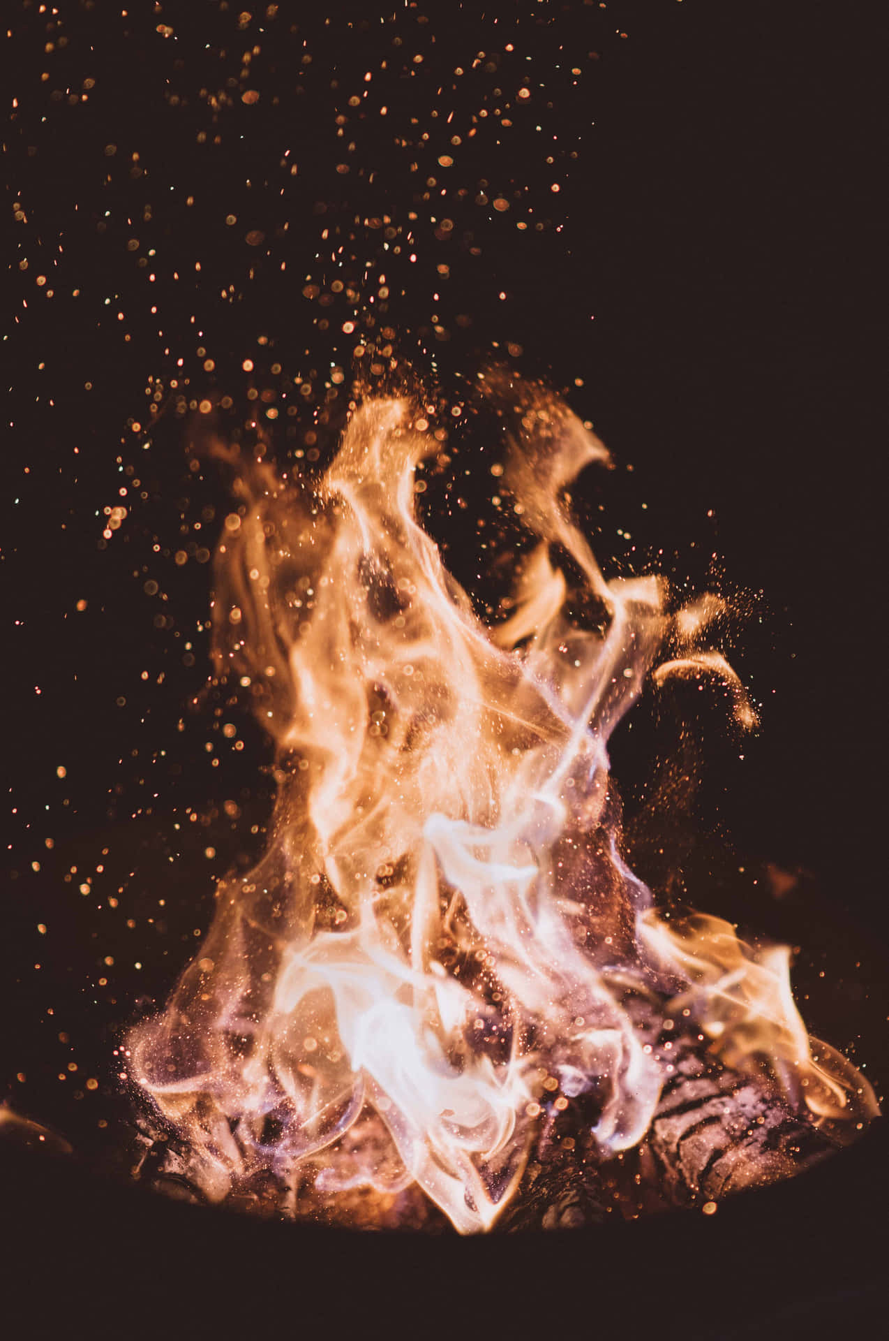 Fire At Nighttime Picsart Background