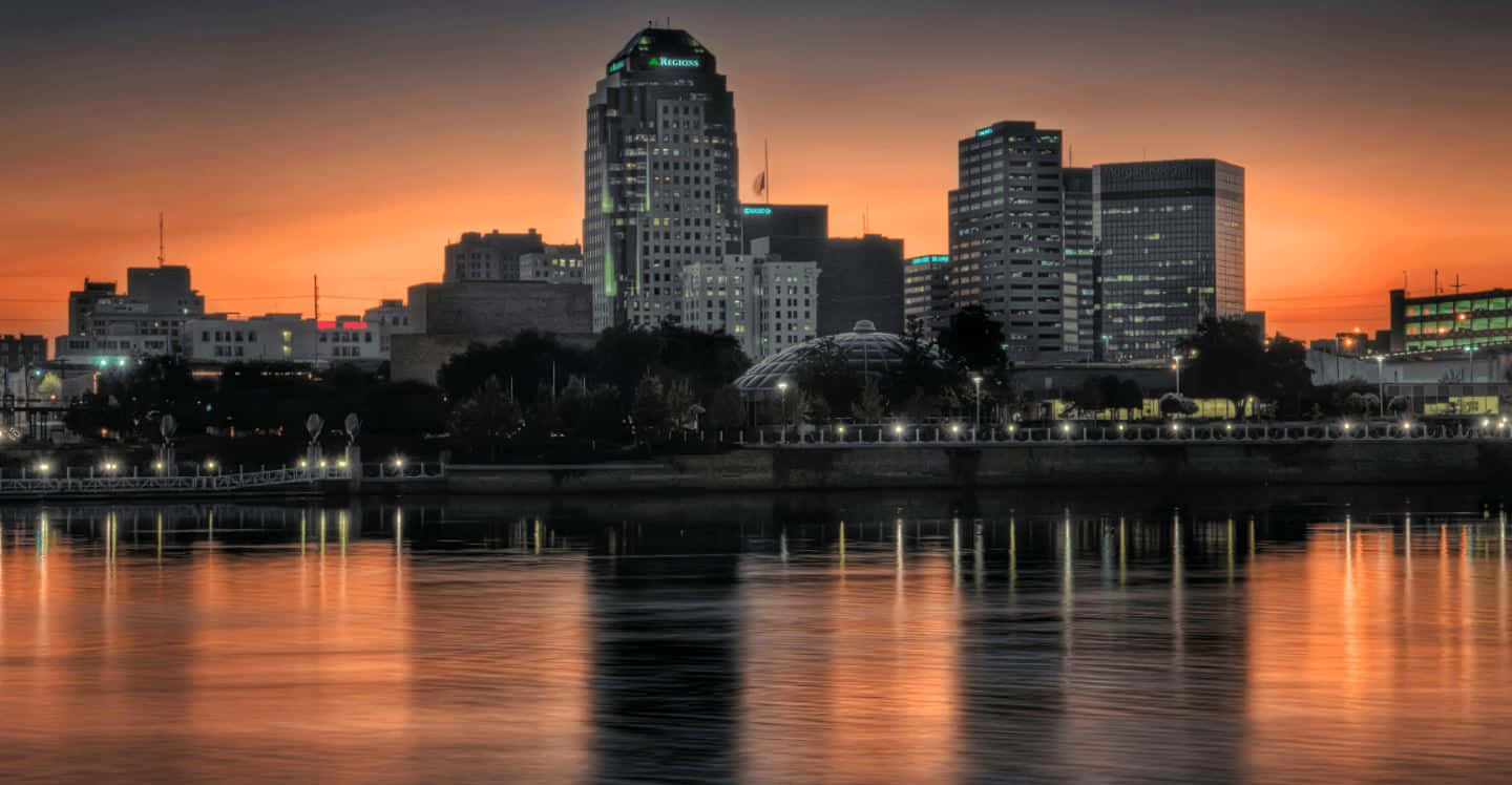 Pemandangan Indah Skyline Baton Rouge Wallpaper