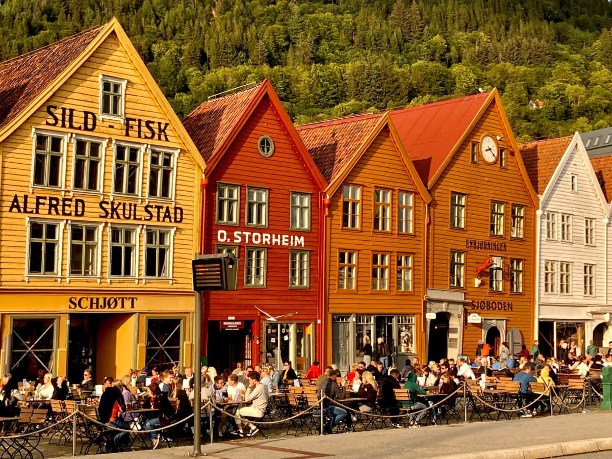 Picturesque Bergen City View Wallpaper