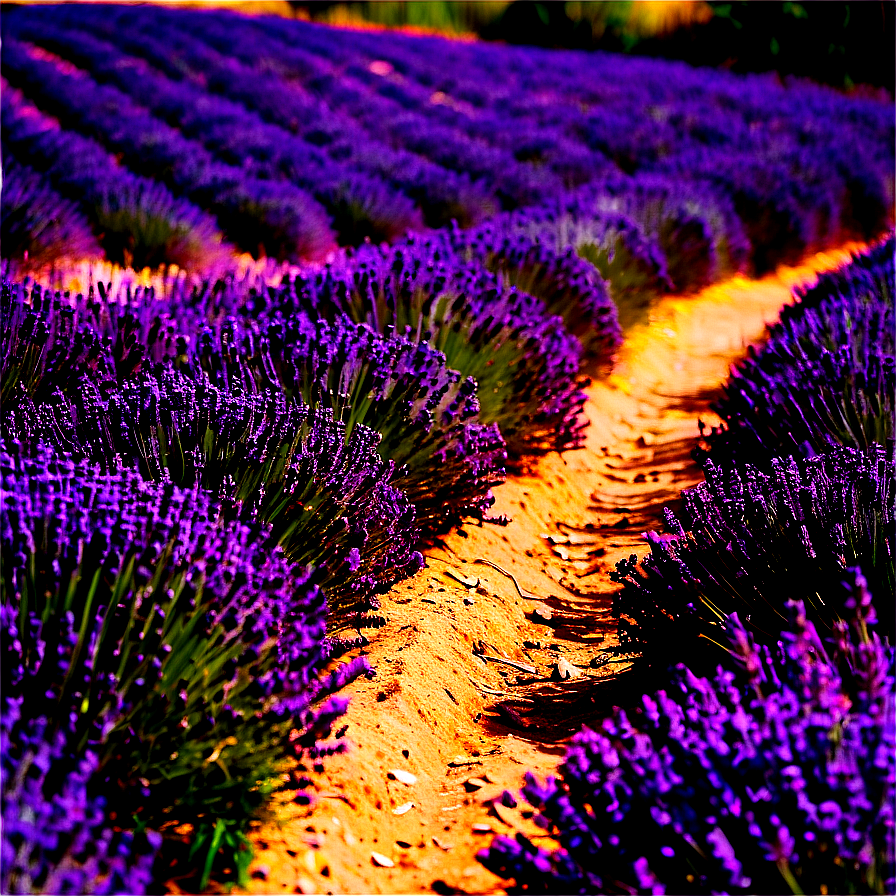 Picturesque Lavender Field Trail Png Qnu42 PNG