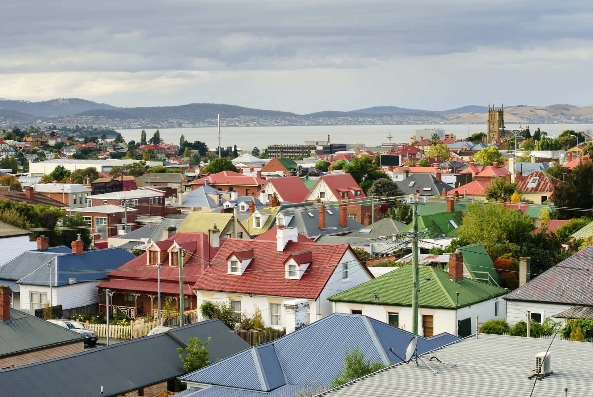 Picturesque Panorama Of Hobart, Australia Wallpaper