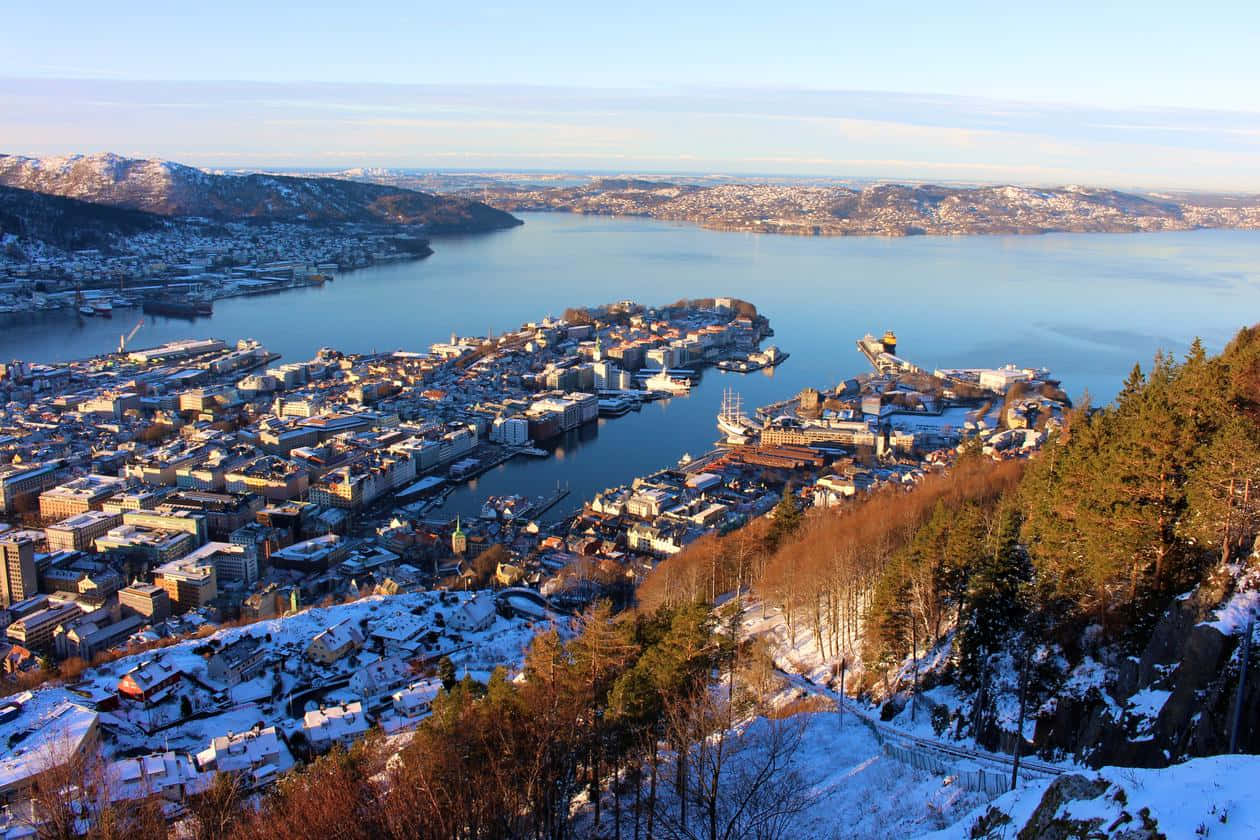 Picturesque View Of Historic Bergen, Norway Wallpaper