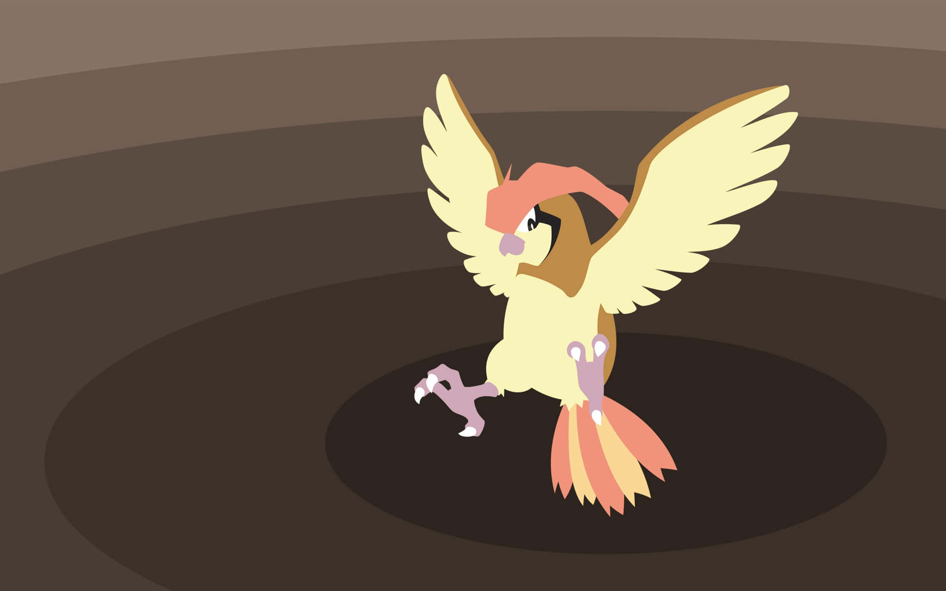 Pidgeotto Flying Brown Background Wallpaper