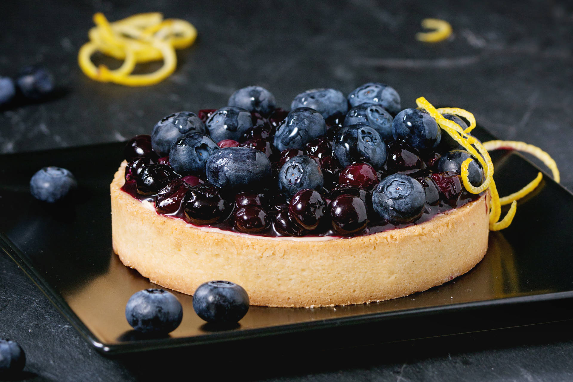 Pie With Blueberry Toppings