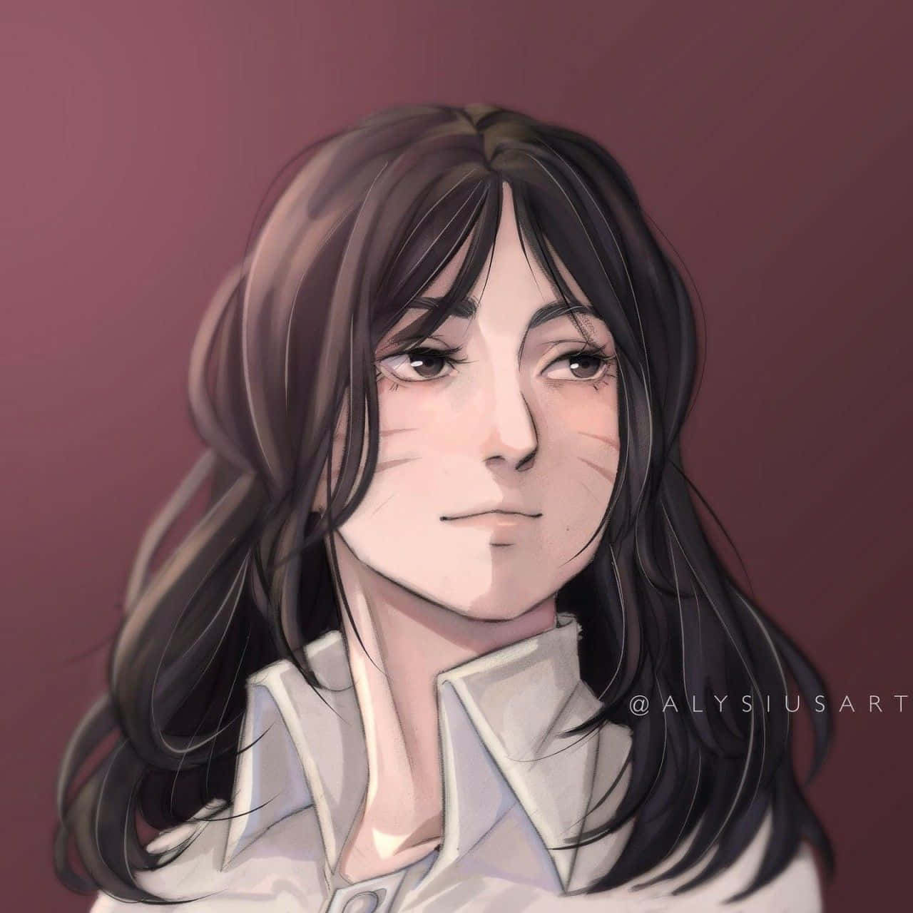 A Drawing Of A Woman With Long Hair Wallpaper