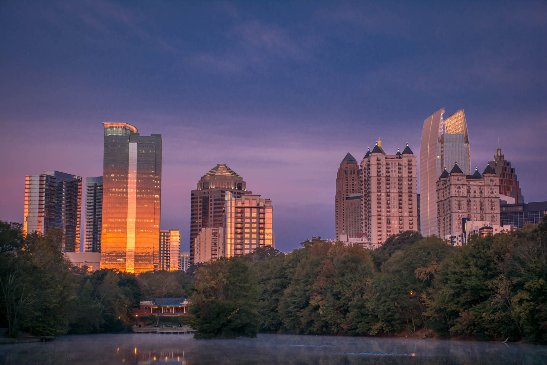 Piedmont Park Atlanta Skyline Wallpaper