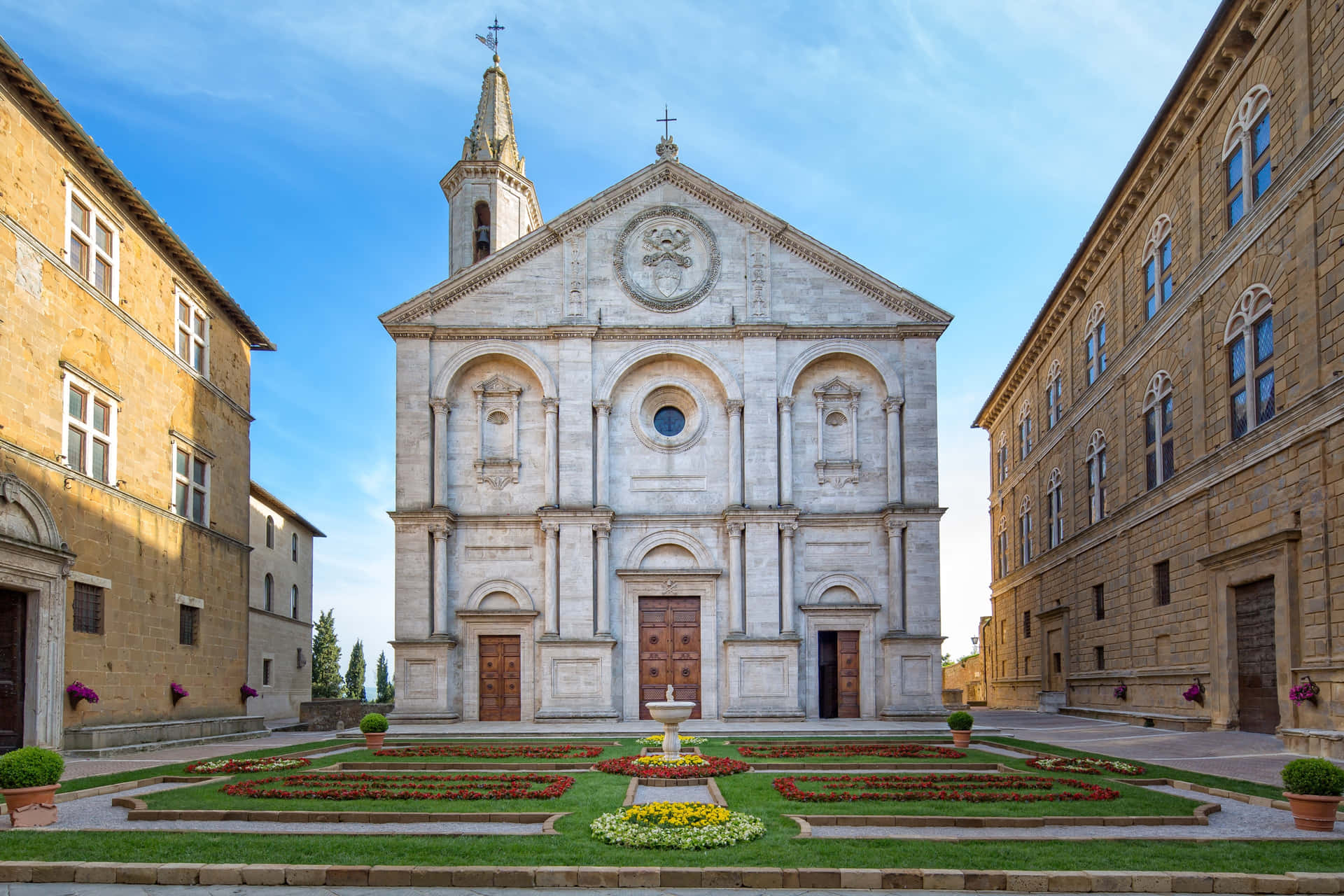 Pienzapiazza Pio Ii Catedral Italia Fondo de pantalla
