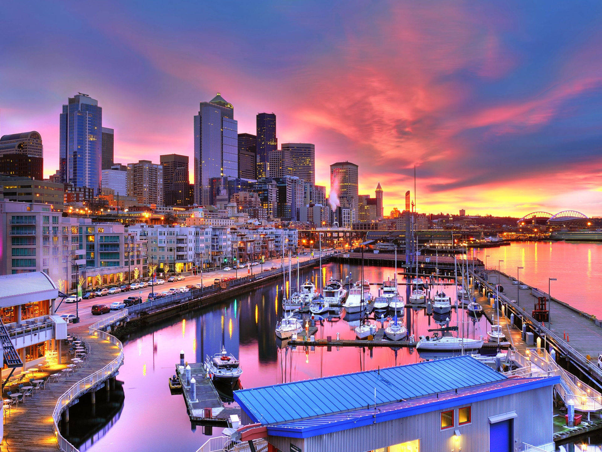Download Pier In Seattle Washington Wallpaper | Wallpapers.com