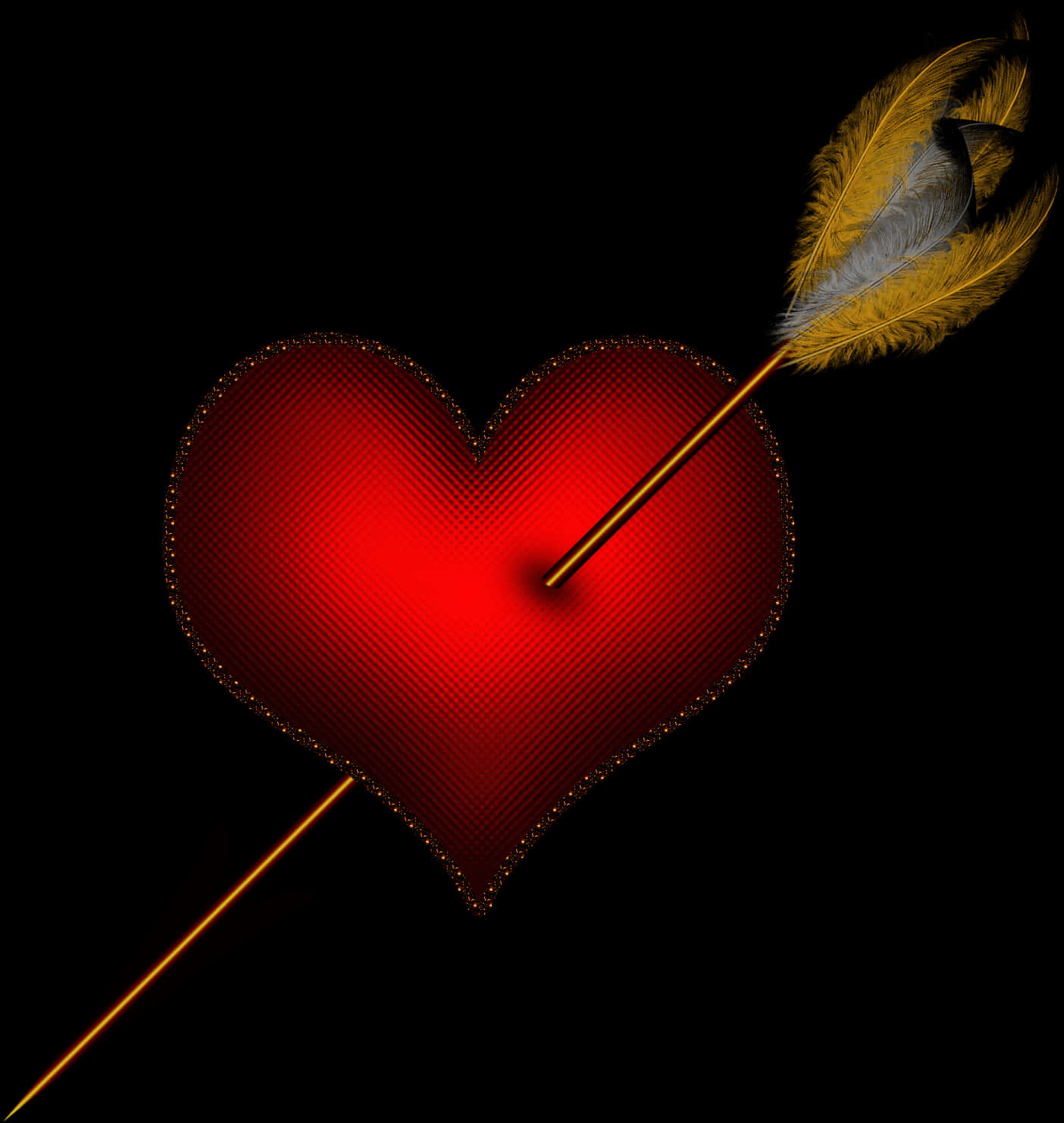 Pierced Heart Arrow Illustration PNG