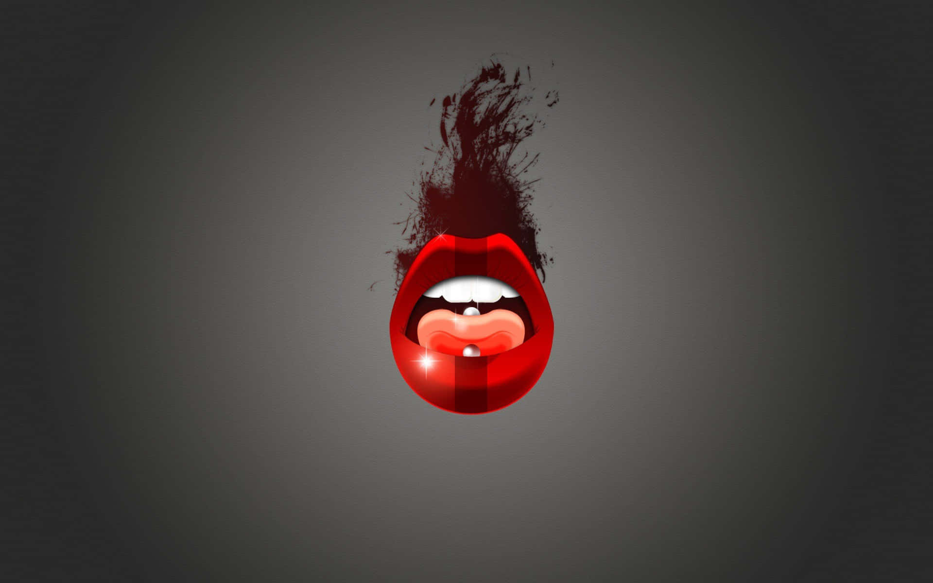 Piercing Hot Lips Tongue Wallpaper