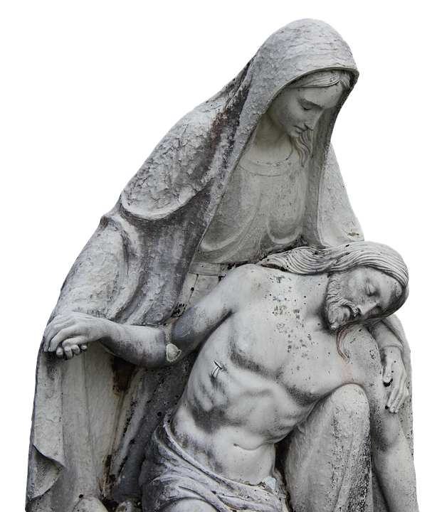 Pieta Statue Depiction PNG