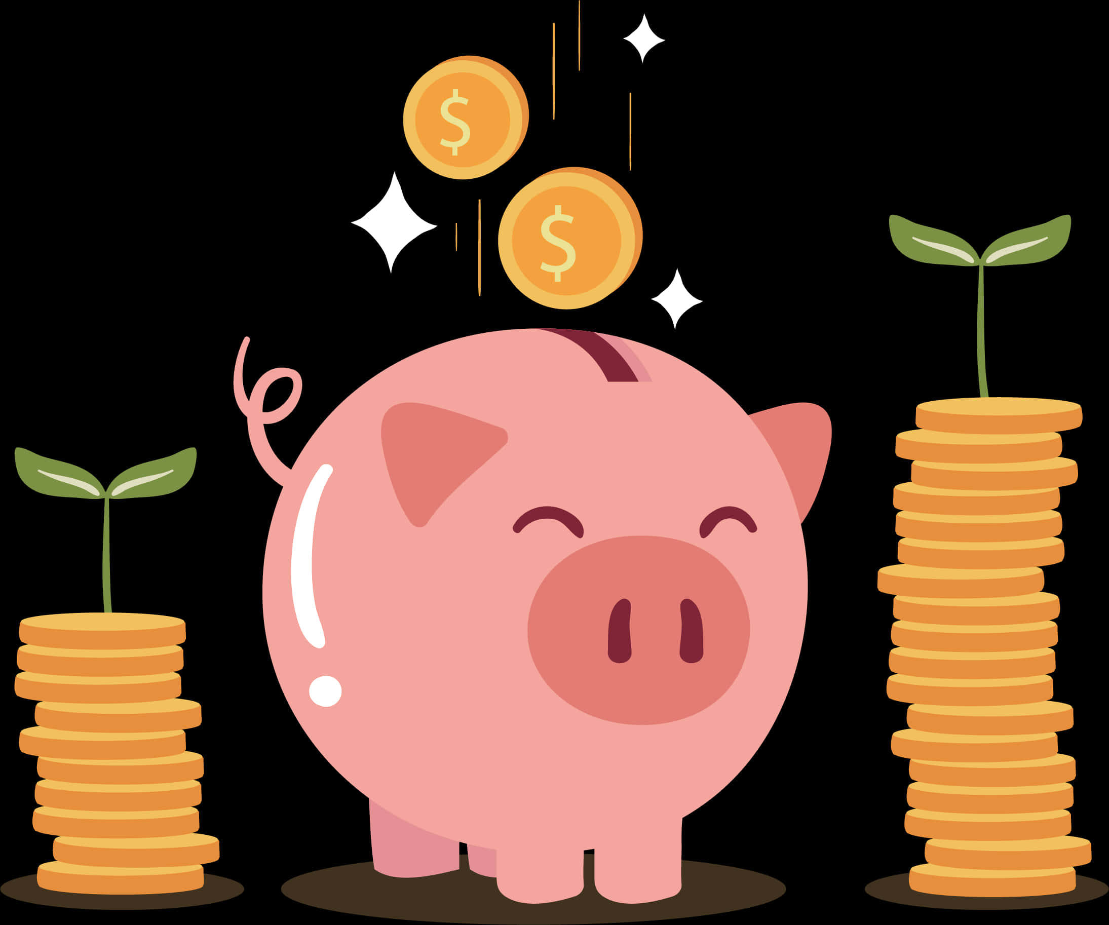 Piggy Bank Growthand Savings PNG