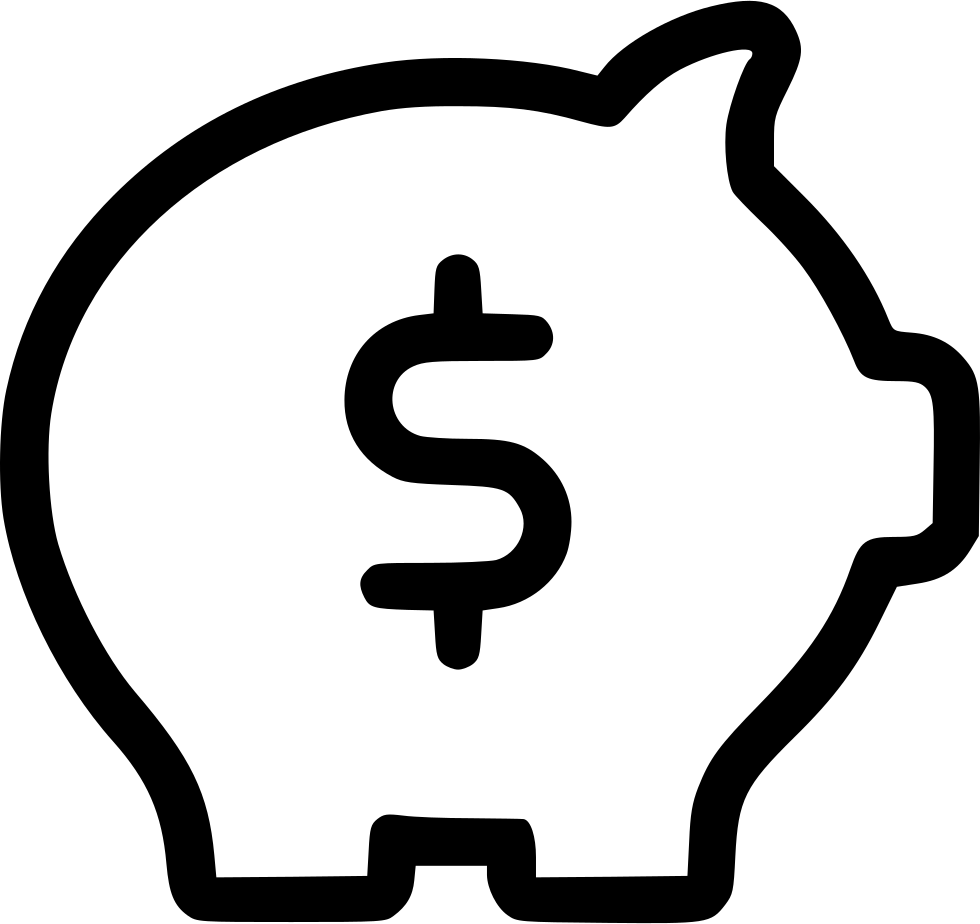 Piggy Bank Outline PNG