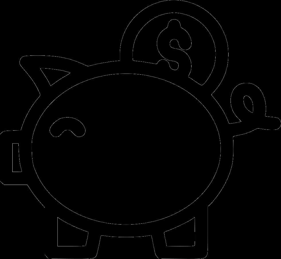 Piggy Bank Outline PNG