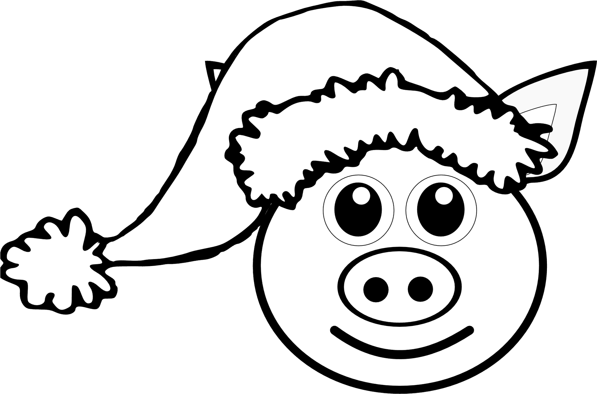 Pigin Santa Hat Illustration PNG