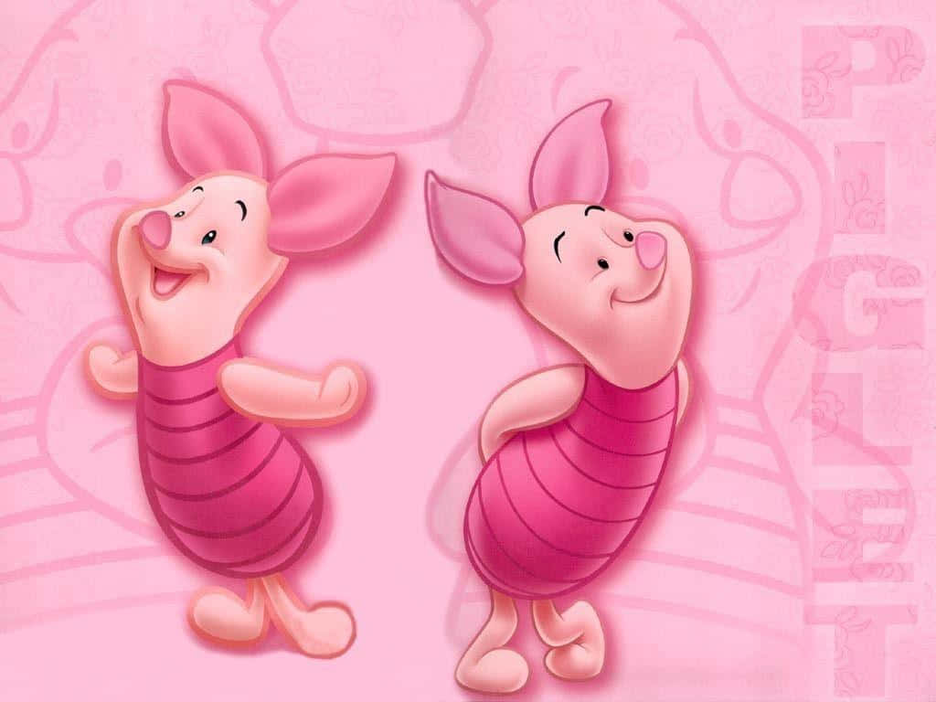 Piglet playing in the field Wallpaper