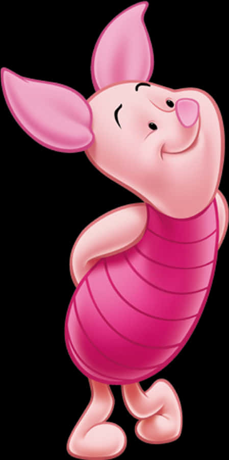 Piglet Smiling Cartoon Character PNG