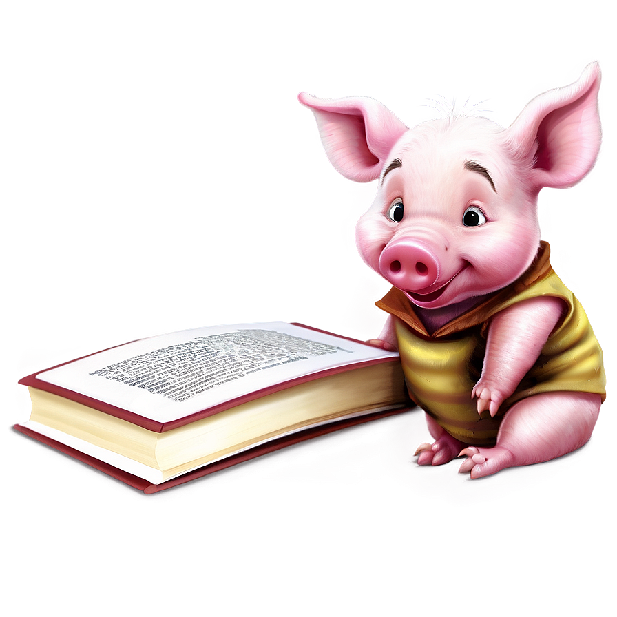 Piglet With Book Png Imu57 PNG