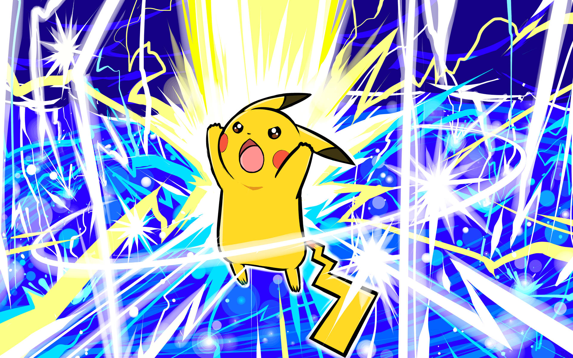 Pikachu 4k Thunderbolt Attack Wallpaper