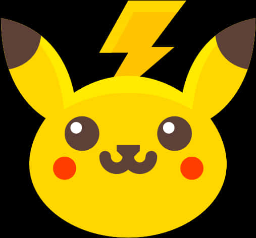 Pikachu Iconwith Lightning Tail PNG