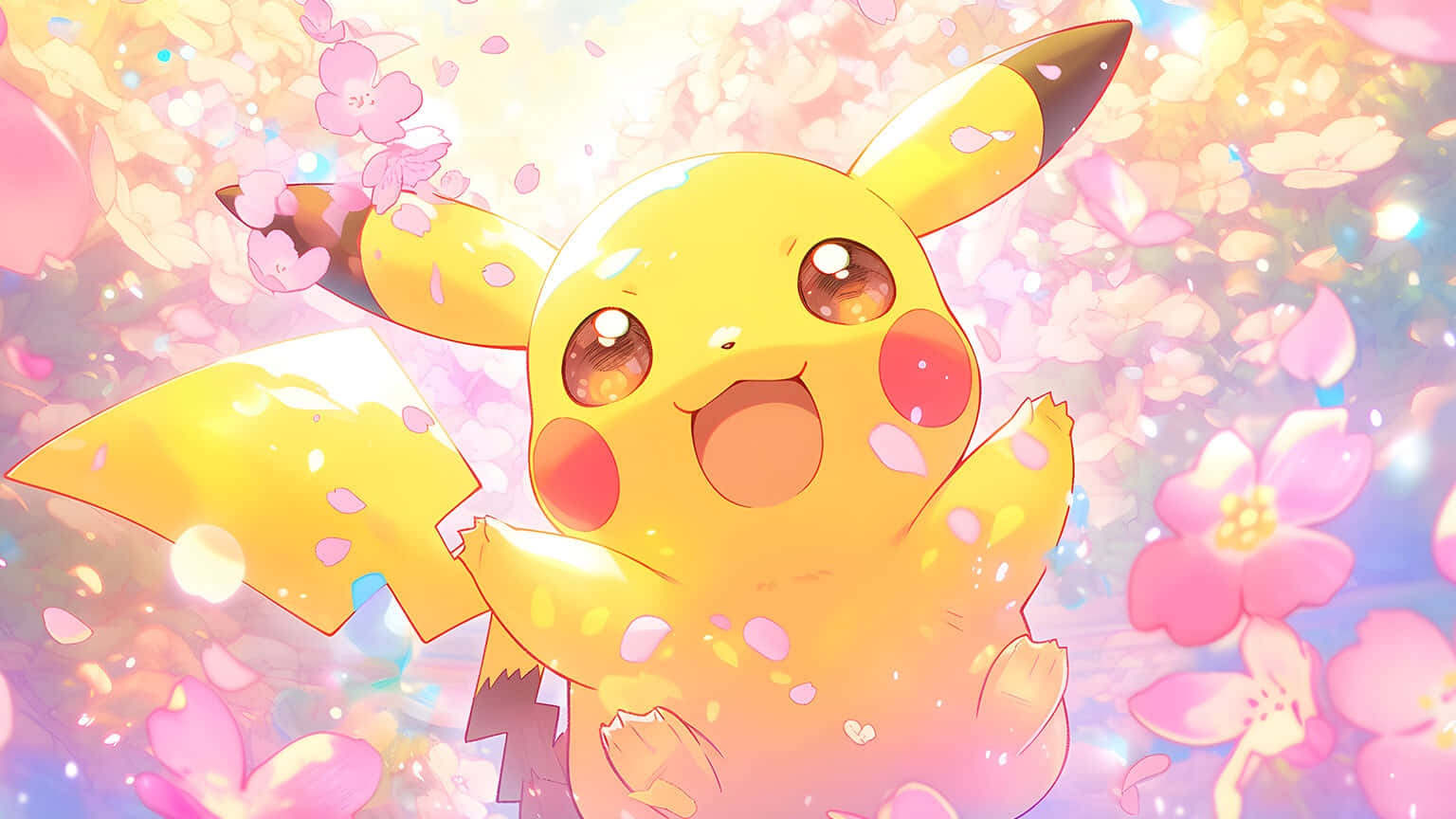 Pikachu In Blossom Wonderland Wallpaper