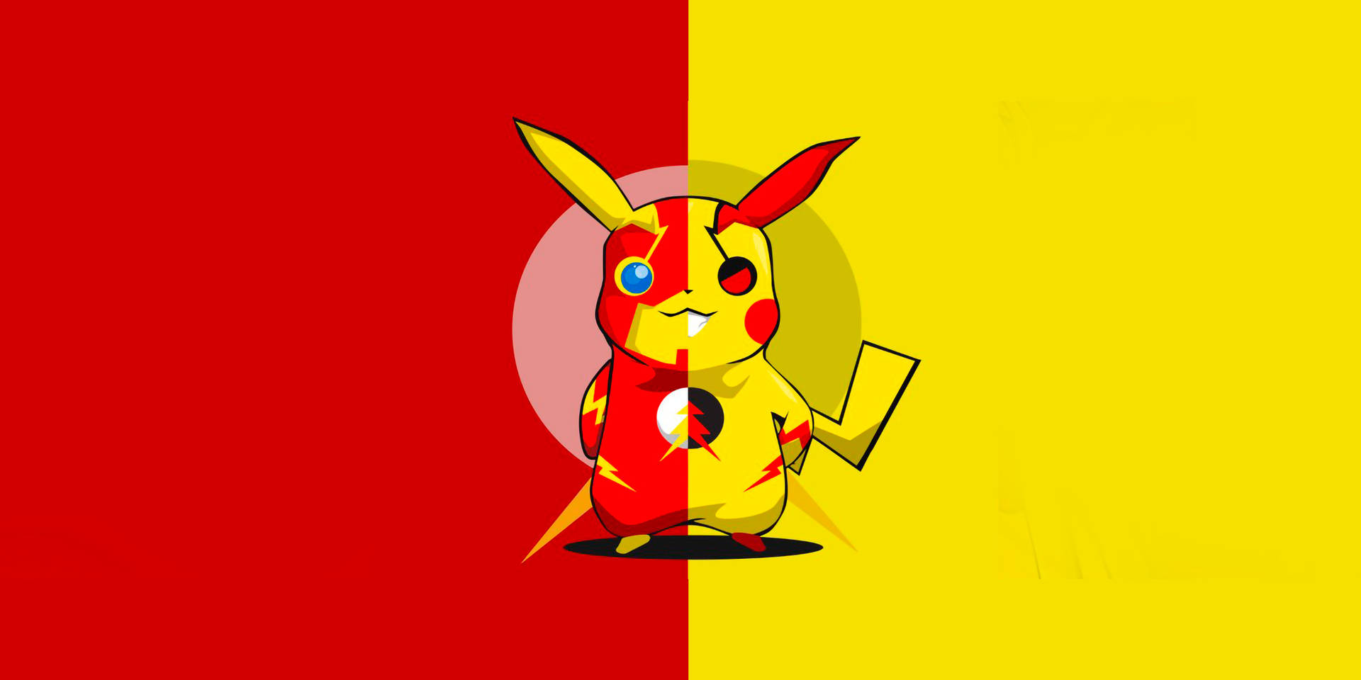 Pikachu In Red And Yellow Wallpaper