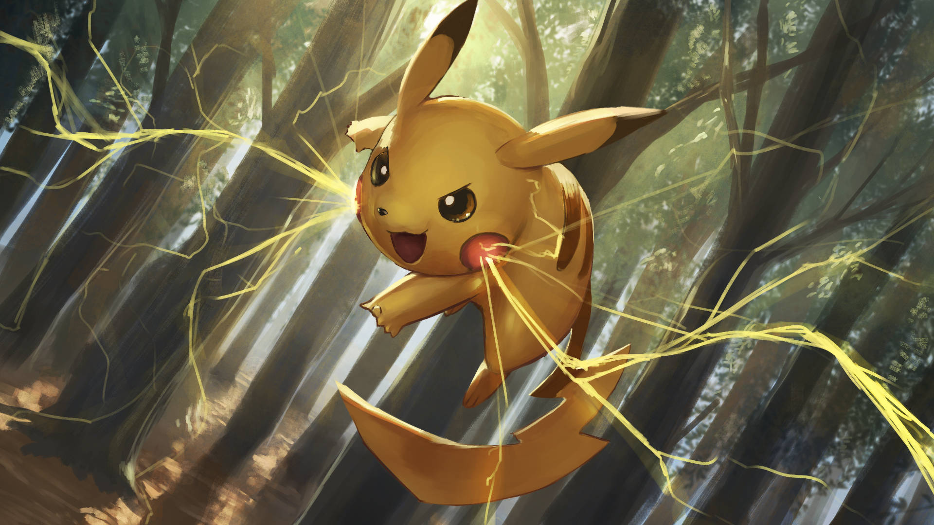 Pikachu In The Forest Wallpaper