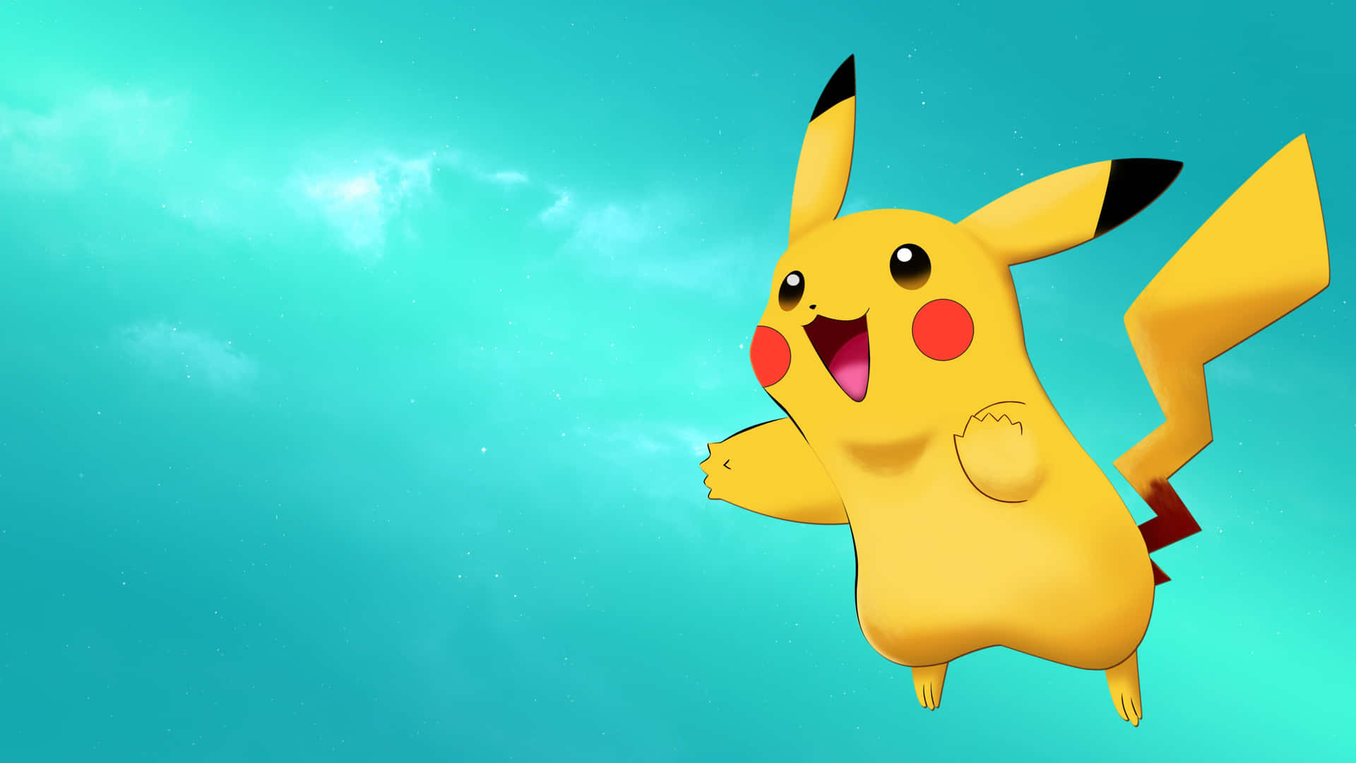 Pikachu_ Joyful_ Leap Wallpaper