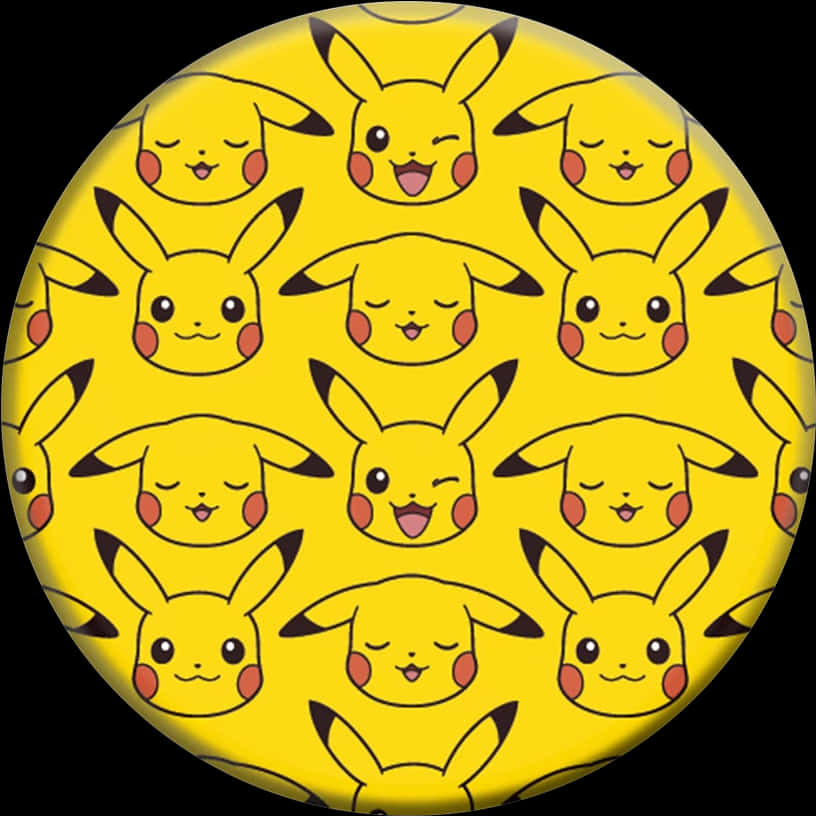 Pikachu Pattern Yellow Background PNG