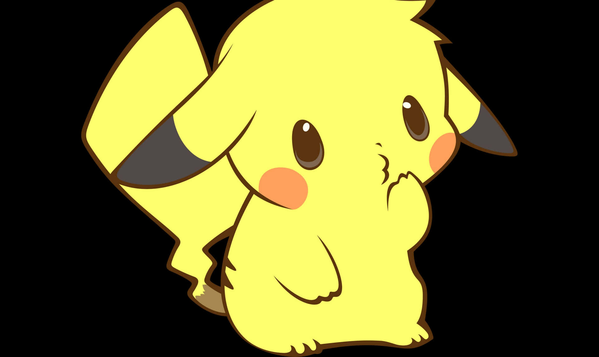 Pikachu Drawing On Black Picture