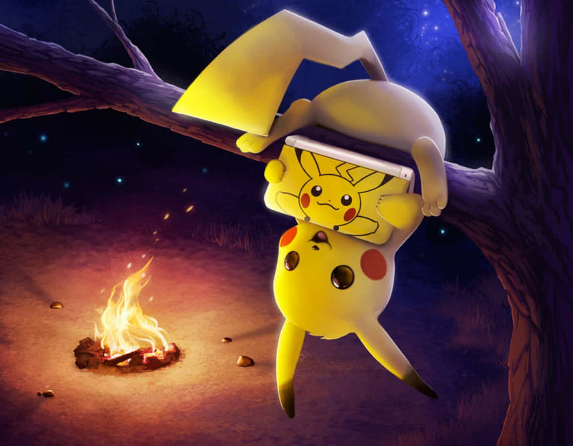 Imagende Pikachu En Un Árbol.