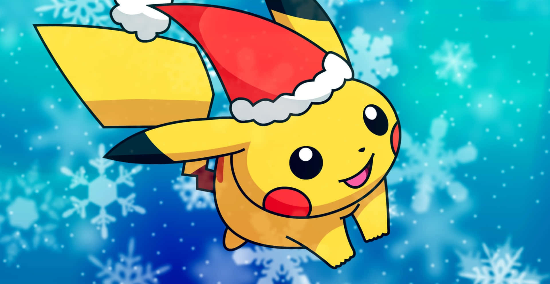Immaginedi Pikachu Con Un Cappello Di Babbo Natale