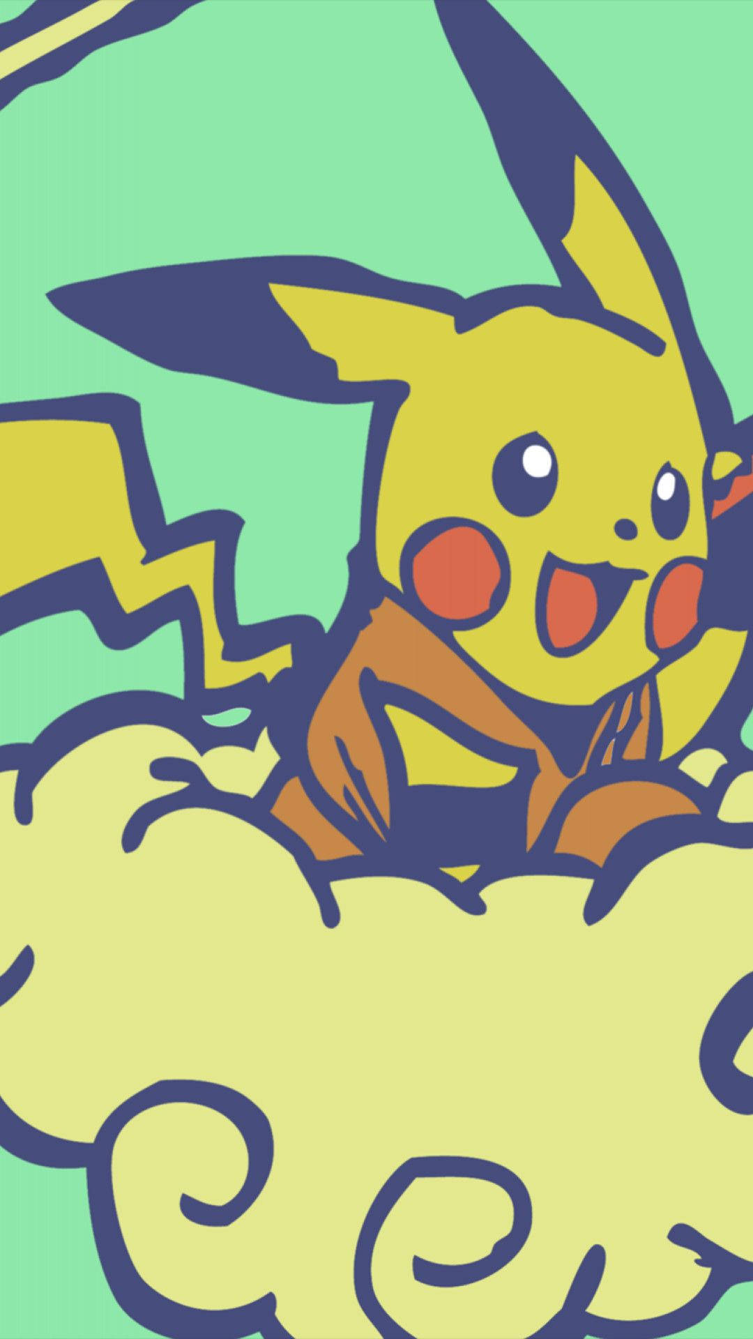 Pikachu Riding On Clouds Pokemon Iphone