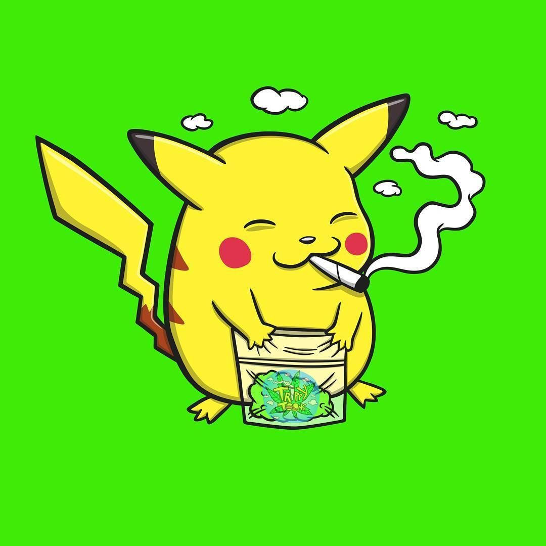 Pikachu Smoking Blunt Wallpaper