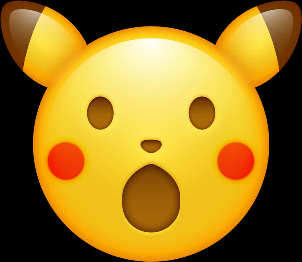 Download Pikachu Surprised Emoji | Wallpapers.com