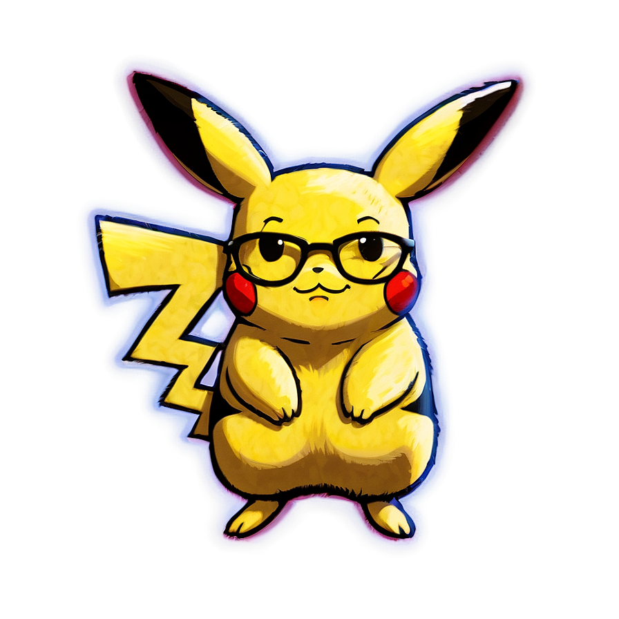 Download Pikachu With Glasses Png Vnt | Wallpapers.com